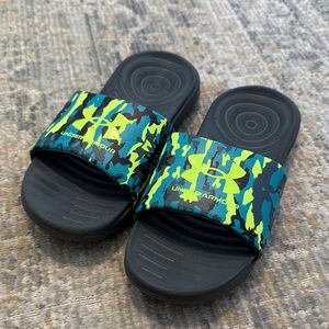 Under Armour Kids Slide Sandals - Black and Yellow